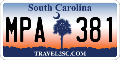 SC license plate MPA381