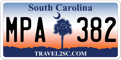 SC license plate MPA382