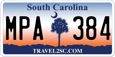 SC license plate MPA384