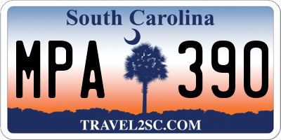 SC license plate MPA390