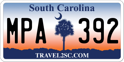 SC license plate MPA392
