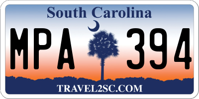 SC license plate MPA394