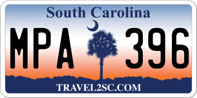 SC license plate MPA396