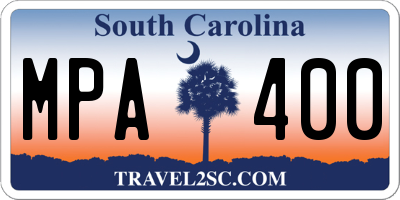 SC license plate MPA400