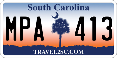 SC license plate MPA413