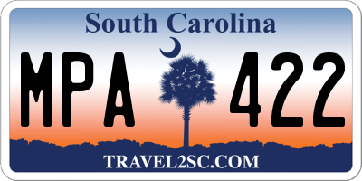SC license plate MPA422