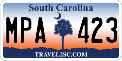 SC license plate MPA423