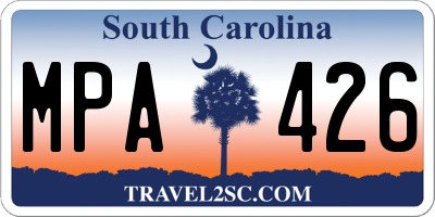 SC license plate MPA426