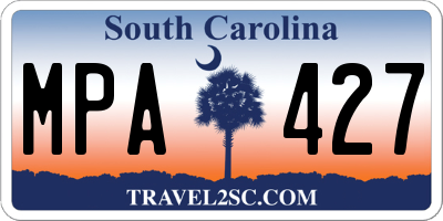 SC license plate MPA427