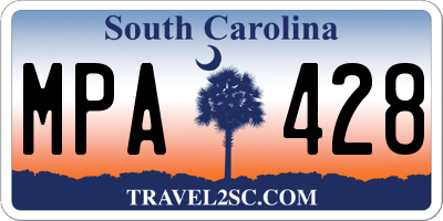 SC license plate MPA428