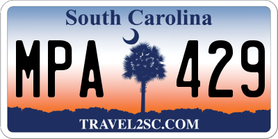 SC license plate MPA429