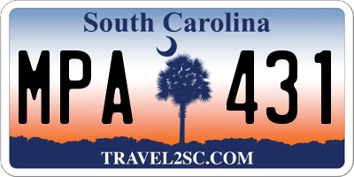 SC license plate MPA431
