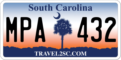 SC license plate MPA432