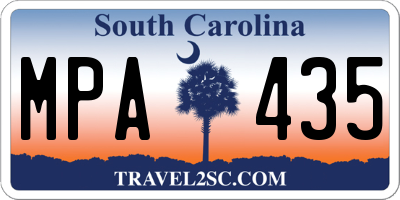 SC license plate MPA435