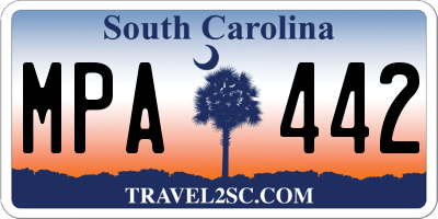 SC license plate MPA442