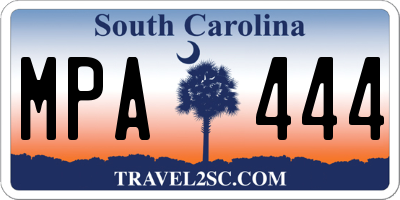 SC license plate MPA444