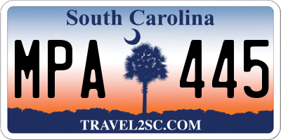 SC license plate MPA445