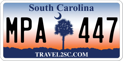 SC license plate MPA447
