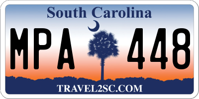 SC license plate MPA448