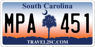 SC license plate MPA451