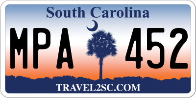 SC license plate MPA452