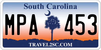 SC license plate MPA453