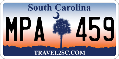 SC license plate MPA459