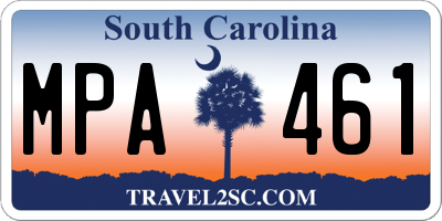 SC license plate MPA461