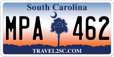 SC license plate MPA462