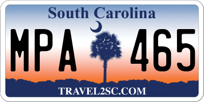 SC license plate MPA465