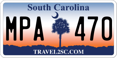 SC license plate MPA470