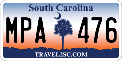 SC license plate MPA476