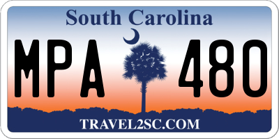 SC license plate MPA480