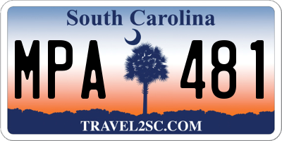 SC license plate MPA481