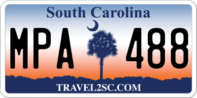 SC license plate MPA488