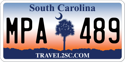 SC license plate MPA489