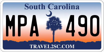 SC license plate MPA490