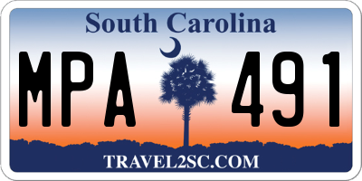 SC license plate MPA491