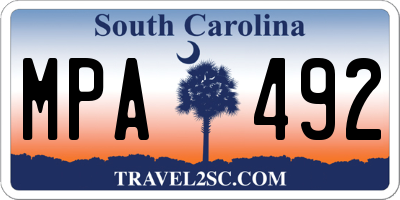 SC license plate MPA492