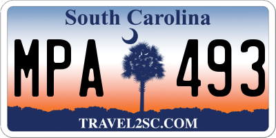 SC license plate MPA493
