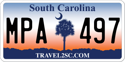 SC license plate MPA497
