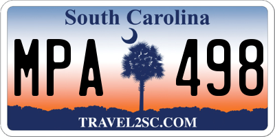 SC license plate MPA498