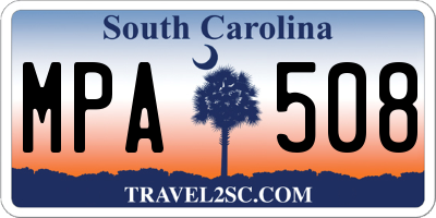 SC license plate MPA508