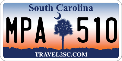 SC license plate MPA510