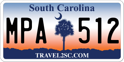 SC license plate MPA512