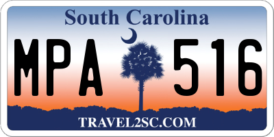 SC license plate MPA516