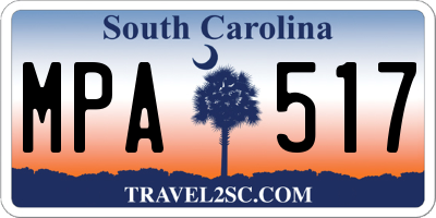 SC license plate MPA517