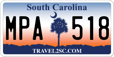 SC license plate MPA518
