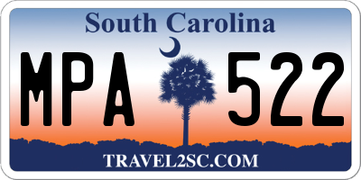 SC license plate MPA522