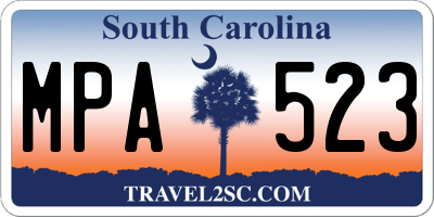 SC license plate MPA523